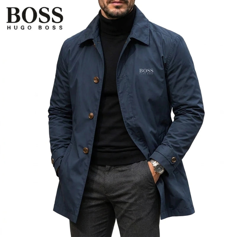 Men Button-Front Collared Coat