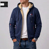 Mens Contrast Lined Hooded Full Zip Jacket