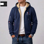 Mens Contrast Lined Hooded Full Zip Jacket
