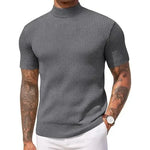 Short Sleeve Mock Turtleneck Sweater