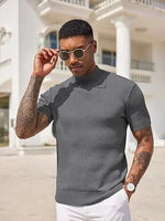 Short Sleeve Mock Turtleneck Sweater