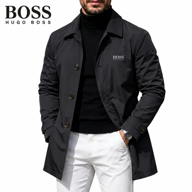 Men Button-Front Collared Coat