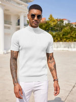 Short Sleeve Mock Turtleneck Sweater