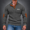 Textured Button-Neck Sweater