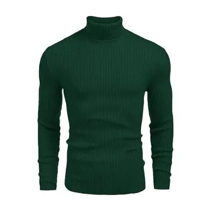 Coofandy Men's Slim Fit Knitted Ribbed Turtleneck Sweater - Acrylic Winter Pullover