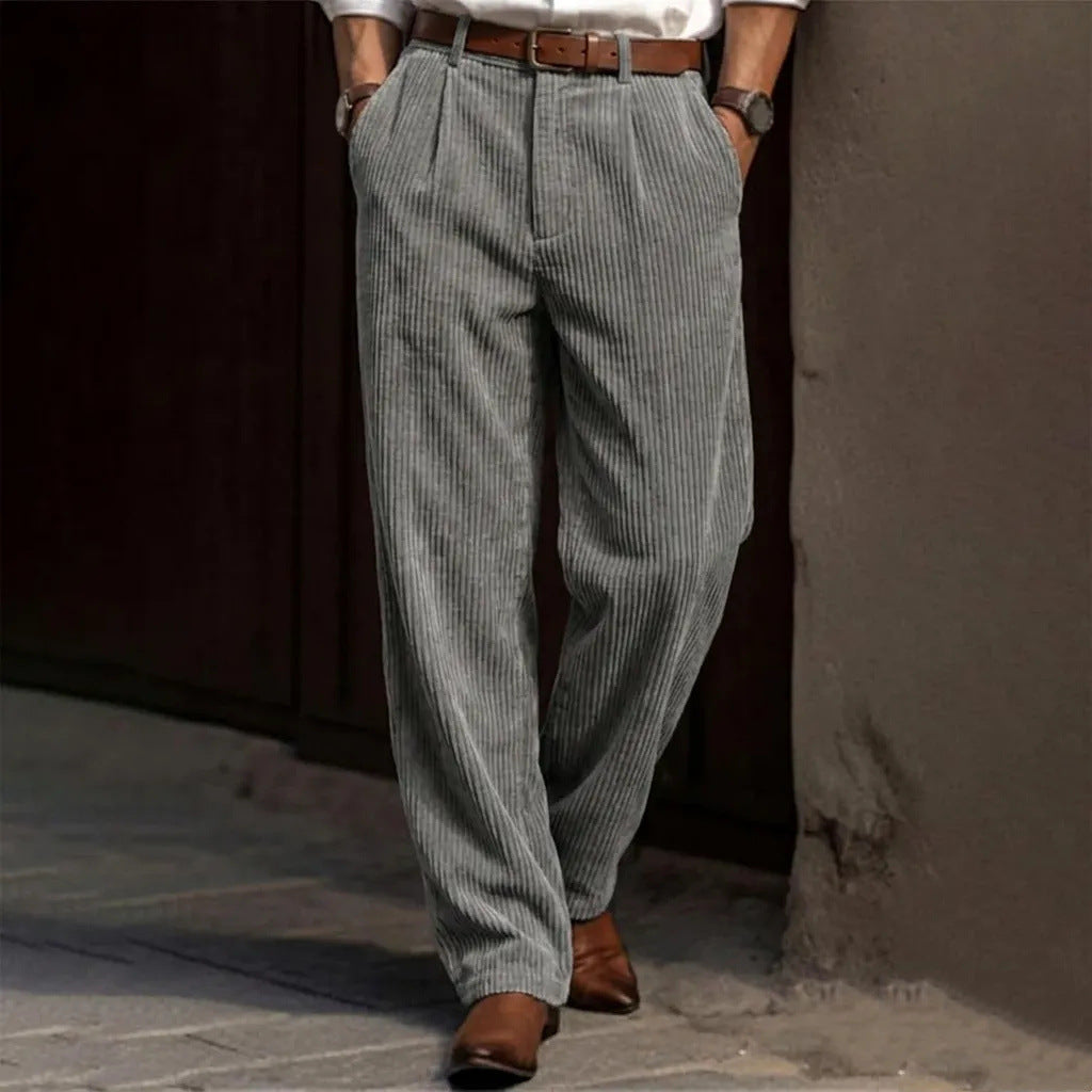Men's Loose Fit Premium Corduroy Business Casual Trousers