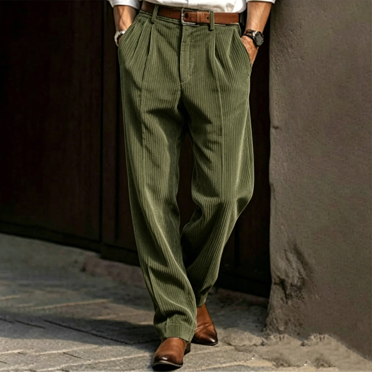 Men's Loose Fit Premium Corduroy Business Casual Trousers