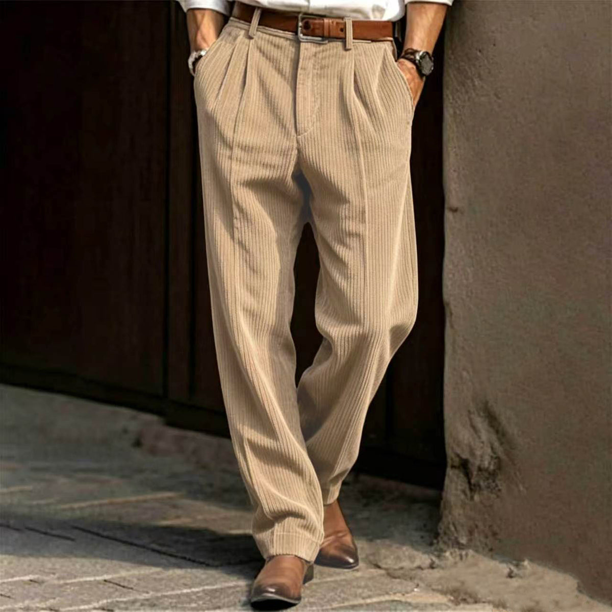 Men's Loose Fit Premium Corduroy Business Casual Trousers