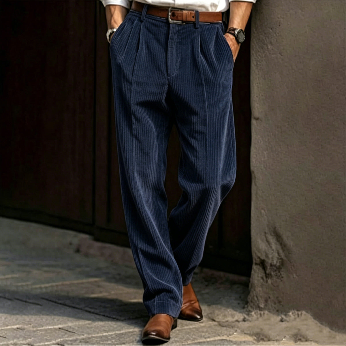 Men's Loose Fit Premium Corduroy Business Casual Trousers
