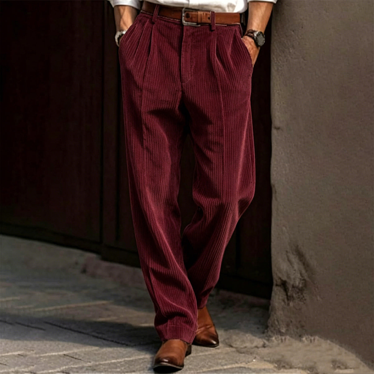 Men's Loose Fit Premium Corduroy Business Casual Trousers
