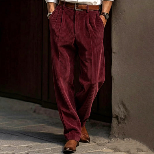 Men's Loose Fit Premium Corduroy Business Casual Trousers