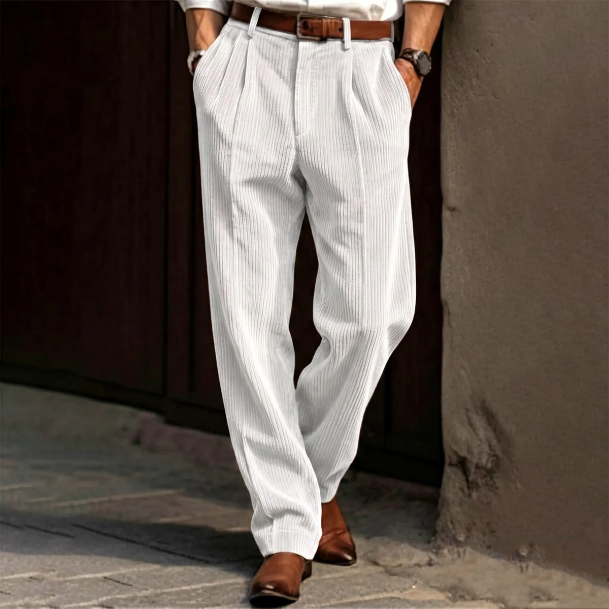 Men's Loose Fit Premium Corduroy Business Casual Trousers
