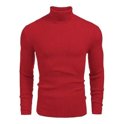 Coofandy Men's Slim Fit Knitted Ribbed Turtleneck Sweater - Acrylic Winter Pullover