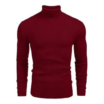 Coofandy Men's Slim Fit Knitted Ribbed Turtleneck Sweater - Acrylic Winter Pullover