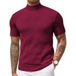 Short Sleeve Mock Turtleneck Sweater